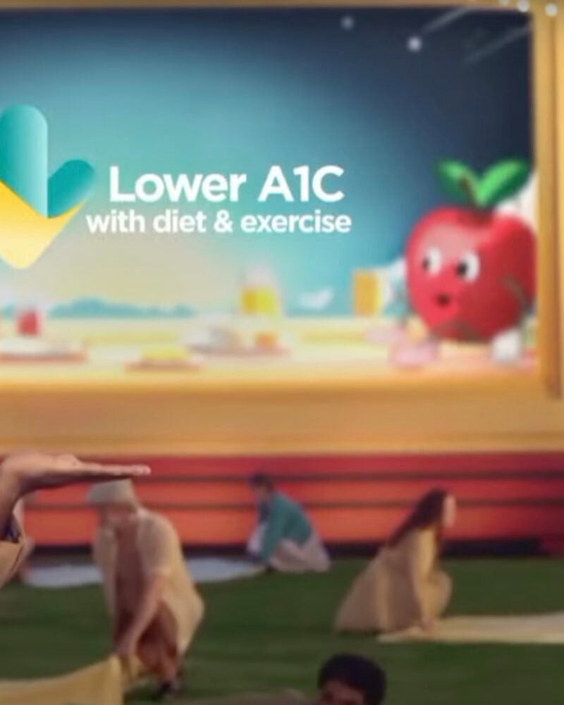 Screen shot of a Jardiance commercial.